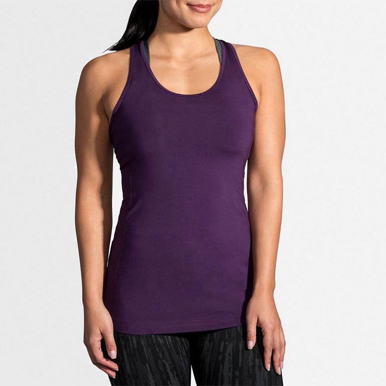 Brooks Pick-Up NZ - Women's Running Tank Top - Purple (13492-TEVA)